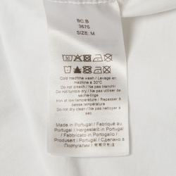 Pre Owned Ganni White Jersey Peach Print Relaxed T-Shirt M