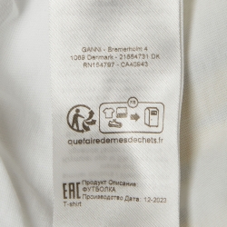 Pre Owned Ganni White Jersey Peach Print Relaxed T-Shirt M