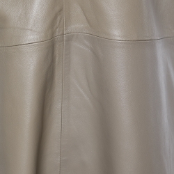 Pre Owned Ganni Brown Leather Sleeveless Shift Dress M