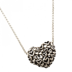 Georg Jensen Multi Heart Silver Pendant Chain Necklace