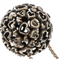 Georg Jensen Multi Heart Ball Silver Pendant Chain Necklace