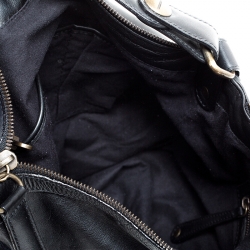Gerard Darel Black Leather Midday Midnight Hobo 