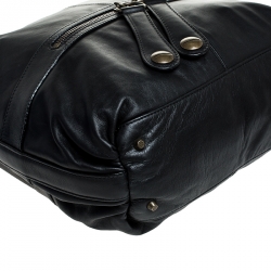 Gerard Darel Black Leather Midday Midnight Hobo 