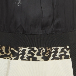 مملوكة مسبقًا Giambattista Valli Black Printed Silk Sleeve Midi Dress S