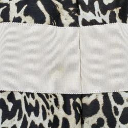 مملوكة مسبقًا Giambattista Valli Black Printed Silk Sleeve Midi Dress S