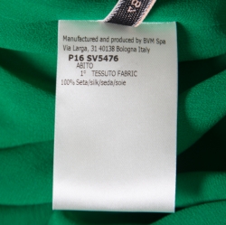 Pre Owned Giambattista Valli Kelly Green Silk Ruffled Tiered Sleeve Evening Gown XL