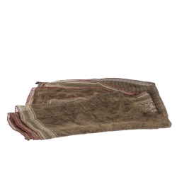 Pre Owned Gianfranco Ferre Brown Abstract Printed Silk Scarf