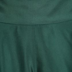 Gianfranco Ferre Emerald Green Ruffle Detail High Waist Draped Skort M