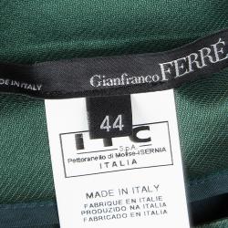 Gianfranco Ferre Emerald Green Ruffle Detail High Waist Draped Skort M