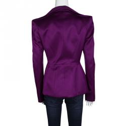 Gianfranco Ferre Purple Satin Tailored Blazer M