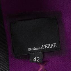 Gianfranco Ferre Purple Satin Tailored Blazer M