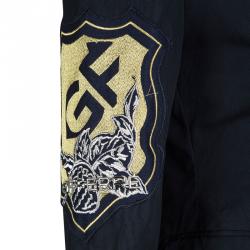 GF Ferre Navy Blue Logo Patchwork Detail Pants and Jacket Set S