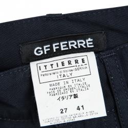 GF Ferre Navy Blue Logo Patchwork Detail Pants and Jacket Set S