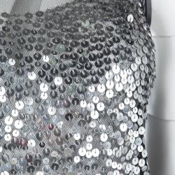 Gianfranco Ferre Sequin Embellished Sheer Front Sleeveless Tank Top S