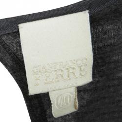 Gianfranco Ferre Sequin Embellished Sheer Front Sleeveless Tank Top S