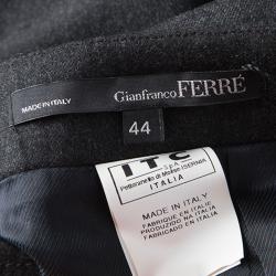 Pre Owned Gianfranco Ferre Dark Grey Wool Pencil Skirt M