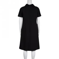 Gianfranco Ferre Black Sequin Embellished Wool Dress M