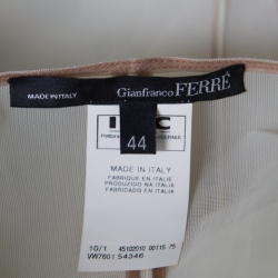 Gianfranco Ferre Cream Sheer Silk Paneled Bow Front Sleeveless Top M