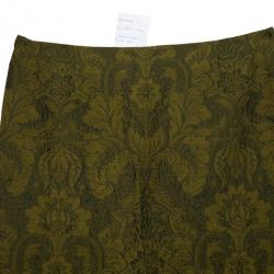 Pre Owned Gianfranco Ferre Green Brocade Skirt XL