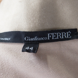 Pre Owned Gianfranco Ferre Beige Satin Double Breasted Dress Coat M