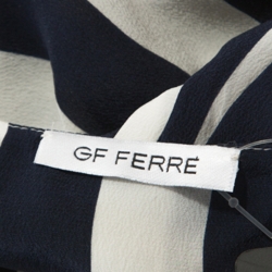 Pre Owned Gianfranco Ferre Bicolor Striped Silk Blouse M