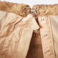 Pre Owned Gianfranco Ferre Gold Embellished Silk Corset Mini Dress S