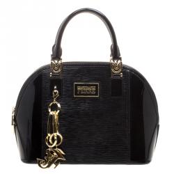 Pre Owned Gianfranco Ferre Black Patent Leather Dome Bag