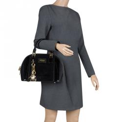 Pre Owned Gianfranco Ferre Black Patent Leather Dome Bag