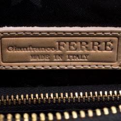 Pre Owned Gianfranco Ferre Black Patent Leather Dome Bag