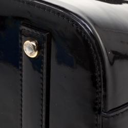 Pre Owned Gianfranco Ferre Black Patent Leather Dome Bag