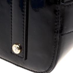 Pre Owned Gianfranco Ferre Black Patent Leather Dome Bag