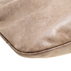 Gianfranco Ferre Beige Leather Foldover Clutch