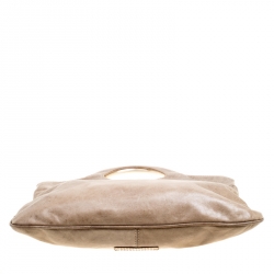 Gianfranco Ferre Beige Leather Foldover Clutch