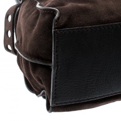 Pre Owned Gianfranco Ferre Brown Suede and Leather Satchel