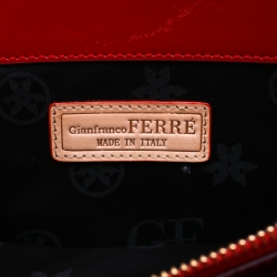 Gianfranco Ferre Red Patent Leather Chain Shoulder Bag