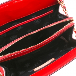 Gianfranco Ferre Red Patent Leather Chain Shoulder Bag