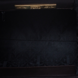 Gianfranco Ferre Brown/Beige Leopard Print Calfhair and Leather Frame Top Handle Bag