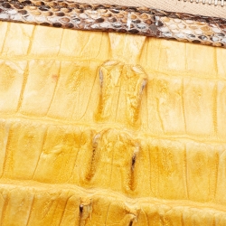 Gianfranco Ferre Multicolor Leopard Print Fabric, Python and Alligator Wild Jewel Shoulder Bag
