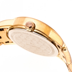 Pre Owned Gianfranco Ferre Silver White Rose Gold Plated Steel 9085L Women's Wristwatch 32 mm