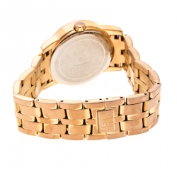 Pre Owned Gianfranco Ferre Silver White Rose Gold Plated Steel 9085L Women's Wristwatch 32 mm