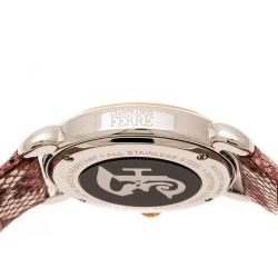 Pre Owned Gianfranco Ferre White Mother of Pearl Two Tone Stainless Steel Diamond Collection Women's Wristwatch 35 mm