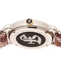 Pre Owned Gianfranco Ferre White Mother of Pearl Two Tone Stainless Steel Diamond Collection Women's Wristwatch 35 mm