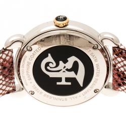 Pre Owned Gianfranco Ferre White Mother of Pearl Two Tone Stainless Steel Diamond Collection Women's Wristwatch 35 mm