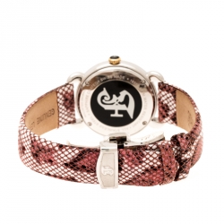 Pre Owned Gianfranco Ferre White Mother of Pearl Two Tone Stainless Steel Diamond Collection Women's Wristwatch 35 mm