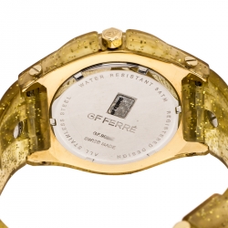 GF Ferre Yellow Gold Plated Stainless Steel Rubber GF9024J Women's Wristwatch 43 mm
