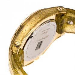 GF Ferre Yellow Gold Plated Stainless Steel Rubber GF9024J Women's Wristwatch 43 mm