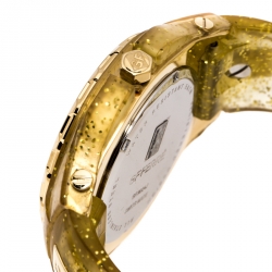 GF Ferre Yellow Gold Plated Stainless Steel Rubber GF9024J Women's Wristwatch 43 mm
