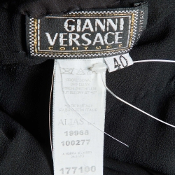 Pre Owned Gianni Versace Vintage Back Embellished Silk V Neck Gown S