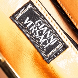 Pre Owned Gianni Versace Light Orange Leather Frame Shoulder Bag