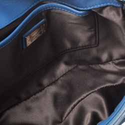 Versace Blue Patent Leather Flap Shoulder Bag